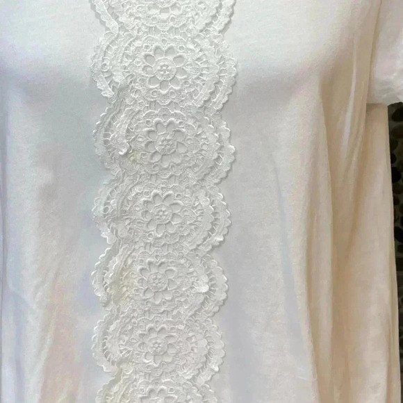 Burberry Brit White Eyelet Crochet Embellished Blouse Size Small Petite - Picture 7 of 7